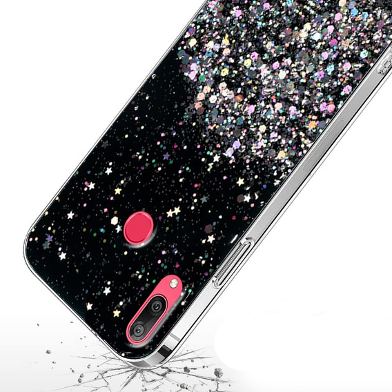 Чехол до Huawei Y7 2019, Glittery, чёрный