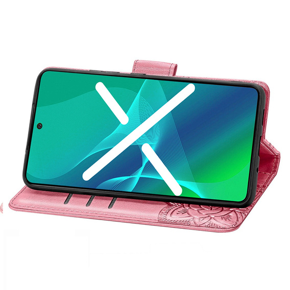 Чохол-книжка для Xiaomi Poco F5 Pro, Butterfly, рожевий