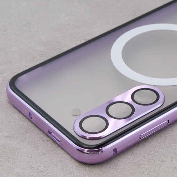 Магнітний чохол Dual Glass MagSafe для Samsung Galaxy S23, фіолетовий