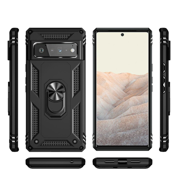 Бронированный Чехол до Google Pixel 6 Pro, Nox Case Ring, чёрный