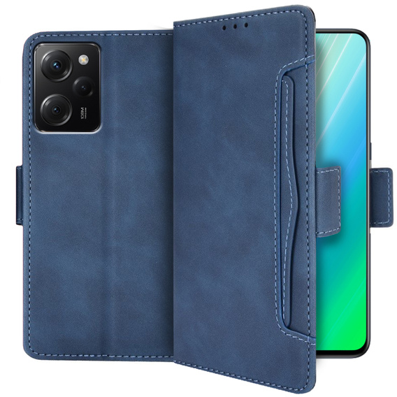Откидной чехол для Xiaomi Poco X5 Pro 5G, Card Slot, синий