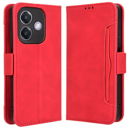 Футляр з клапаном для Oppo A40 / Oppo A40m, Card Slot, червоний