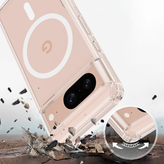 Чехол для Google Pixel 8, гибридный чехол Fusion, для MagSafe, прозрачный