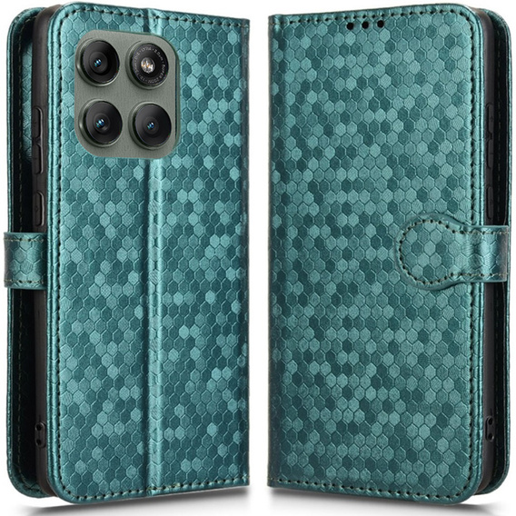 Чохол-фліп для Motorola Edge 60 Pro, Wallet Rhombus, зелений