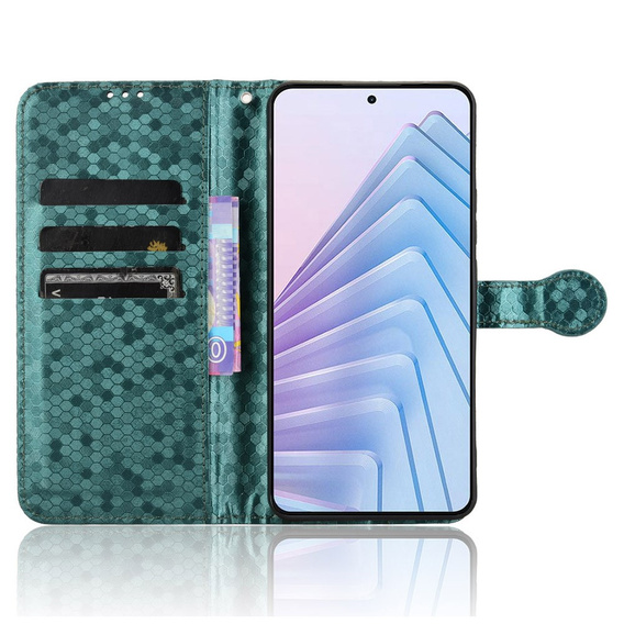 Чохол-фліп для Xiaomi Redmi Note 14 4G, Wallet Rhombus, зелений