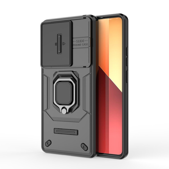 Чохол для Xiaomi Redmi Note 13 Pro 4G / Xiaomi Redmi Note 14S / Xiaomi Poco M6 Pro 4G, KickStand Camera Lens, чорний