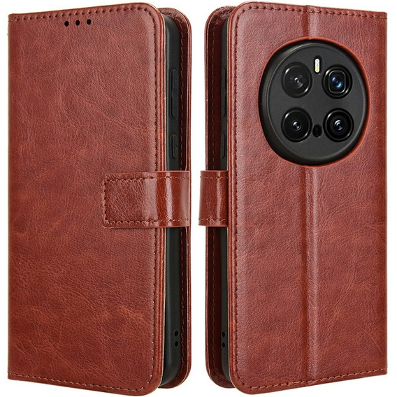 Откидной чехол для Honor Magic 7 Pro, Crazy Horse Wallet, коричневый