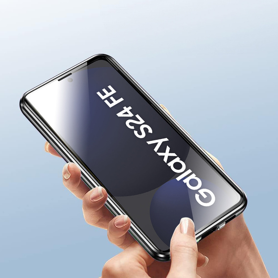 Чохол для Samsung Galaxy S24 FE, Magnetic Dual Glass, чорний