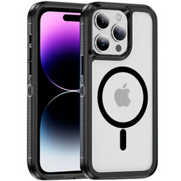 Чохол з рамкою для iPhone 14 Pro Max, для MagSafe, прозорий / чорний
