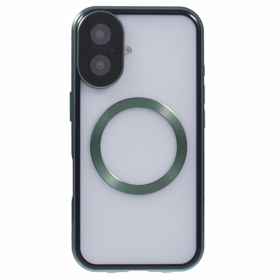 Магнітний чохол Dual Glass MagSafe для iPhone 16, зелений