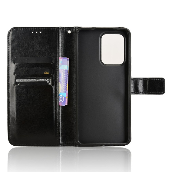 Откидной чехол для Oppo Reno 13F / Oppo Reno 13FS, Crazy Horse Wallet, чёрный