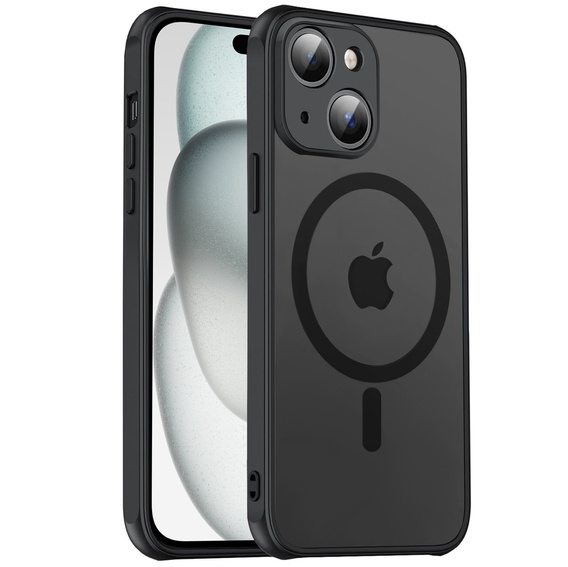 Чохол MagSafe для iPhone 15 Plus, Hybrid Matte Lens Pro, чорний