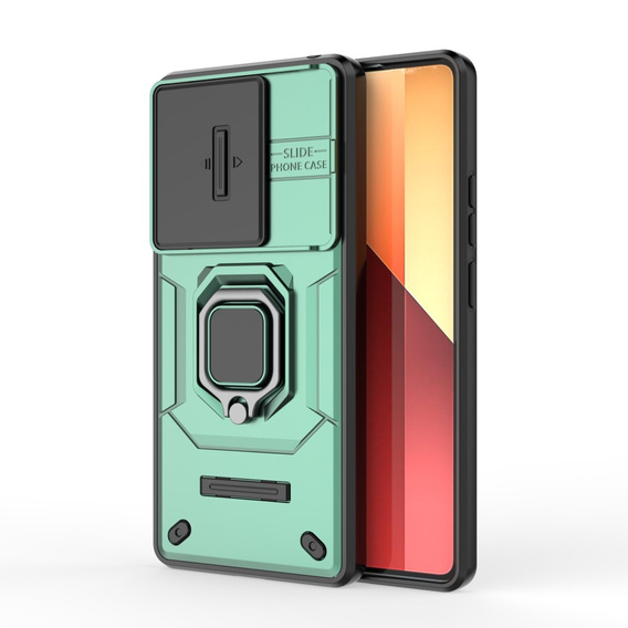 Чехол для Xiaomi Redmi Note 13 Pro 4G / Xiaomi Redmi Note 14S / Xiaomi Poco M6 Pro 4G, KickStand Camera Lens, зелёный