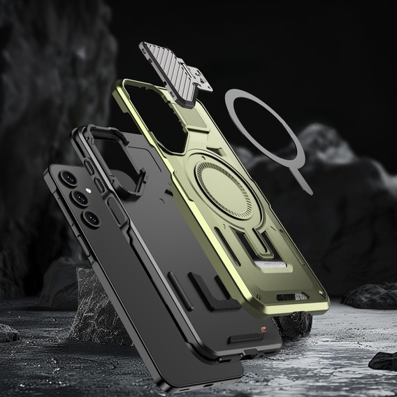 Чехол для Samsung Galaxy A16, Military MagSafe with camera protection, зелёный