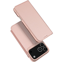 Чехол Dux Ducis для iPhone 17 Pro, Skin Pro, с клапаном, со слотом для карт, розовый