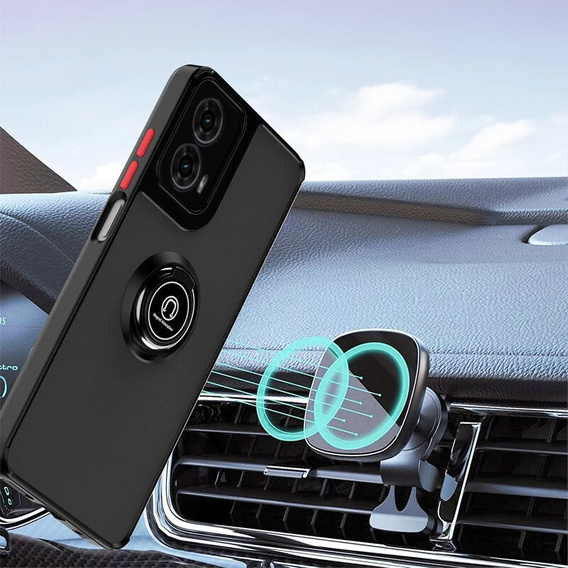 Чехол для Motorola Moto G24 / G24 Power / G04, Frosted Ring, чёрный