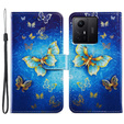 Откидной чехол для Xiaomi Redmi Note 12S, Wallet Butterfly, синий