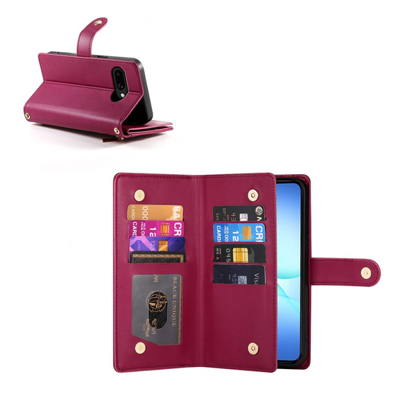 Флип-кейс Wallet Zipper Pocket для Samsung Galaxy A17 5G, Wallet Zipper Pocket, красный
