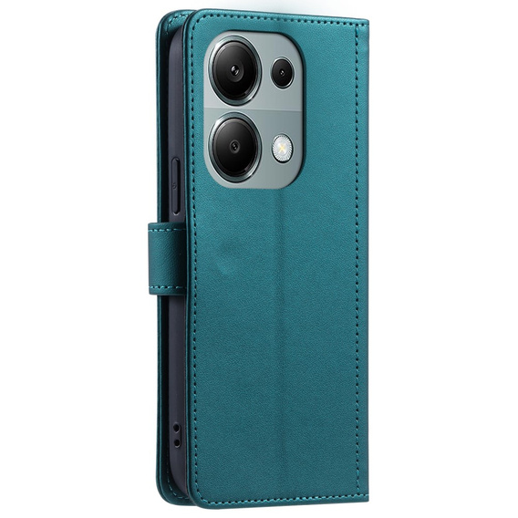 чехол-крышка для Xiaomi Redmi Note 13 Pro 4G / Xiaomi Redmi Note 14S / Xiaomi Poco M6 Pro 4G, Rhombus Crossbody Leather, тёмно-зелёный