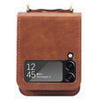Чехол Leather Card Slots для Samsung Galaxy Z Flip3 5G, Brown