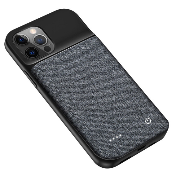 Чехол с батареей 6800mAh до iPhone 12 Pro, Oxford Cloth, Black