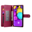 Откидной чехол для iPhone 16 Plus, Wallet Zipper Pocket, красный