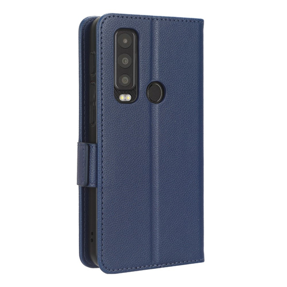 Откидной чехол для Cat S75 5G, Wallet Litchi Magnet, темно-синий