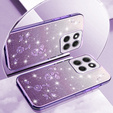 Чехол для Motorola Moto G86 5G, Glitter Flower, фиолетовый