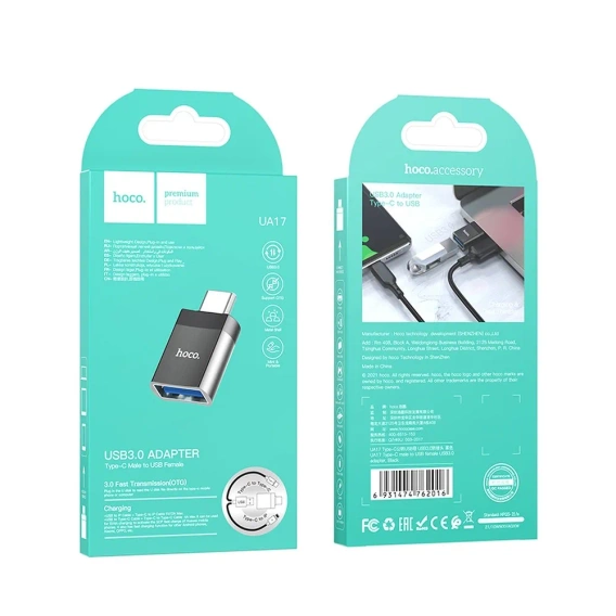Адептер HOCO - USB-C TYPE-C на Lightning, Black