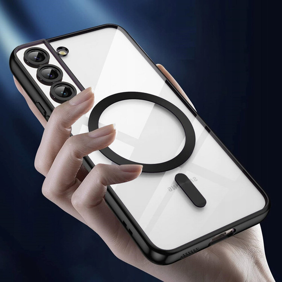Чохол для Samsung Galaxy S22, Electro MagSafe, чорний + Скло на екран