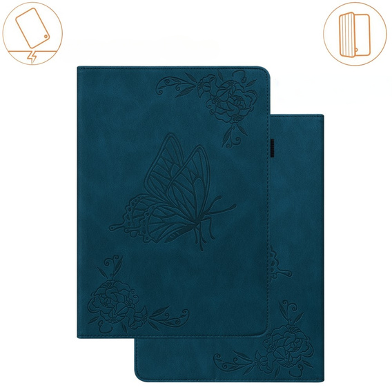 Чехол для Lenovo Tab M9, Butterfly, синий
