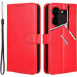 Откидной чехол для Tecno Pova 5 Pro 4G, Crazy Horse Wallet, красный