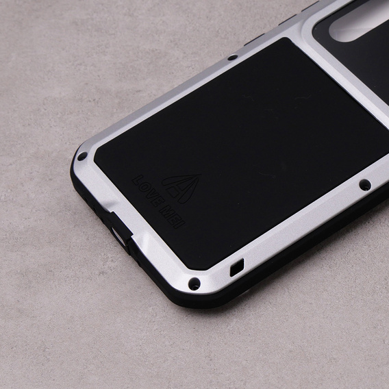 Чoхол Love Mei до Samsung Galaxy A54 5G, armored with glass, сріблястий