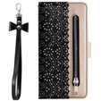 Чохол-кришка для Samsung Galaxy A35 5G, Wallet Pocket Zipper Lace, чорний
