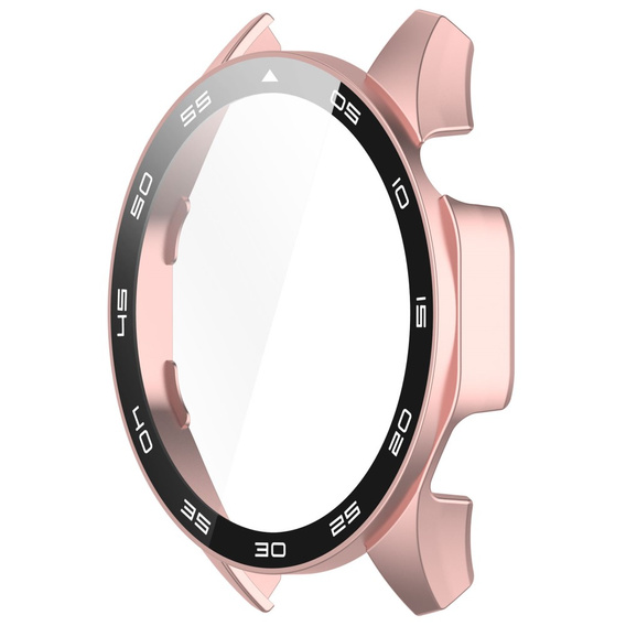 Чехол 2 в 1 + закаленное стекло для Huawei Watch GT 4 46mm, розовый rose gold