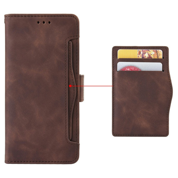 Футляр з клапаном для Realme GT 7 Pro, Card Slot, коричневий