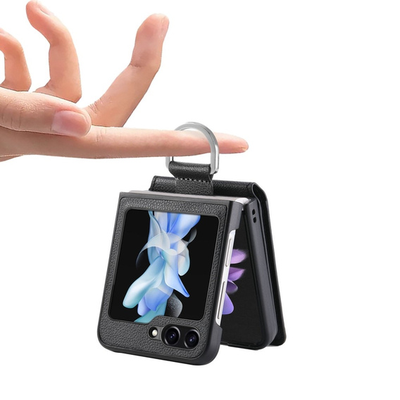 Чохол для Samsung Galaxy Z Flip7 FE / Z Flip6, Card Slot Ring Case, чорний