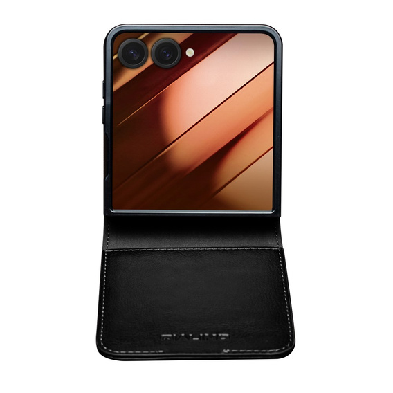 Кожаный чехол-кошелек черный для Samsung Galaxy Z Flip7