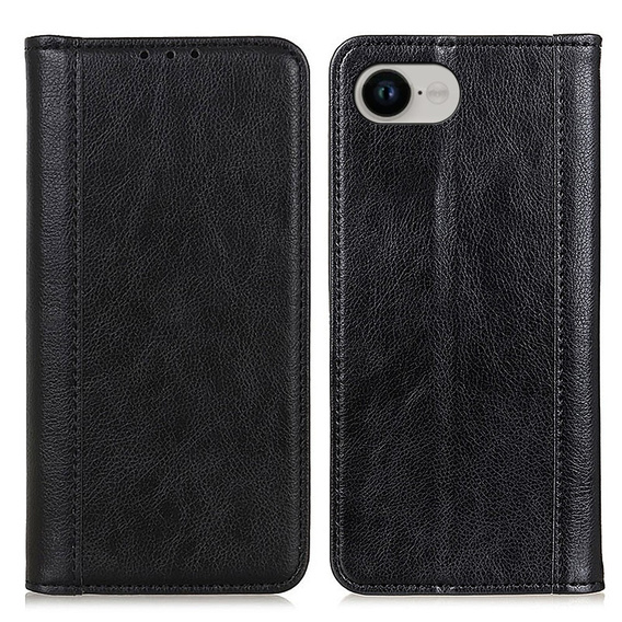 Чoхол до Iphone 16E, Wallet Litchi Leather, чорний