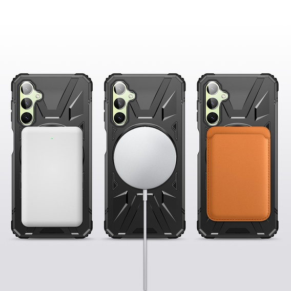 Чехол для Samsung Galaxy A54 5G, бронированный с подставкой и ручкой-планшетом, чёрный