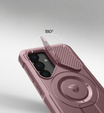 Броньований чохол для Samsung Galaxy S25, Dexnor CamProtect MagSafe, рожевий (Дві рамки)
