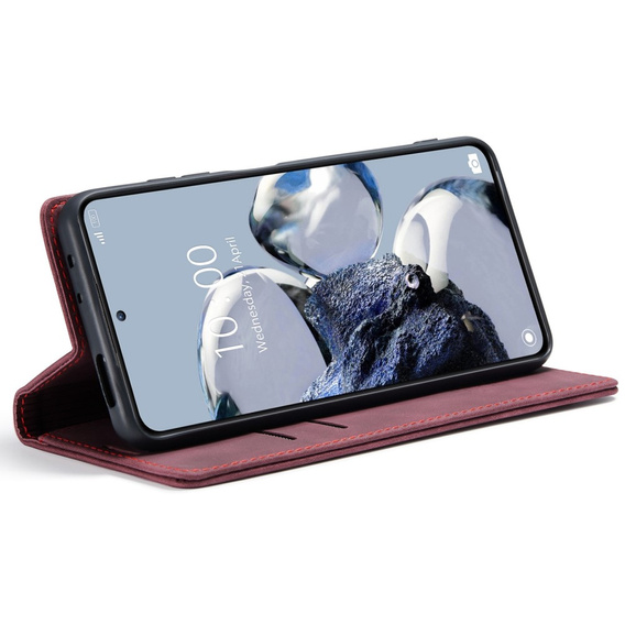 Чехол CASEME для Xiaomi 12T / 12T Pro, Leather Wallet Case, красный