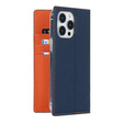 Чохол-книжка для iPhone 14 Pro, Litchi Skin Grain, темно-синій