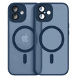 Чохол для iPhone 16 Plus, для MagSafe, ERBORD Matt Case, темно-синій + захисне скло