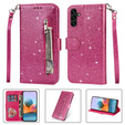 Откидной чехол для Samsung Galaxy A35 5G, Wallet Zipper Pocket Glittery, розовый
