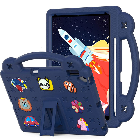 Дитячий чохол для планшета iPad 10.2" 2021/2020/2019 (9/8/7 gen.) / Air 10.5" 2019 (3 gen.), Cute Patterns, з підставкою, темно-синій