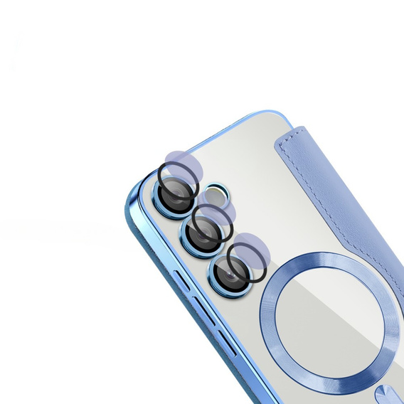Откидной чехол для Samsung Galaxy S24 FE, RFID Wallet MagSafe CamShield, синий