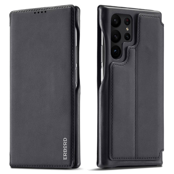 Чохол-книжка для Samsung Galaxy S23 Ultra, ERBORD Retro, чорний
