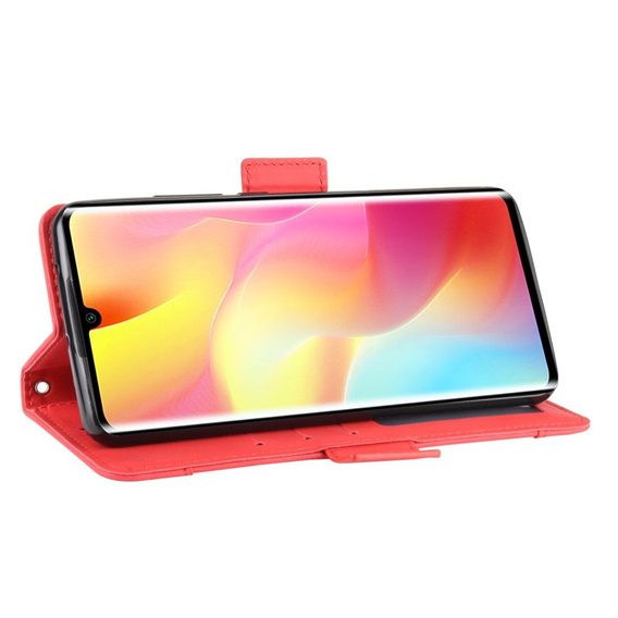 Футляр з клапаном для Xiaomi Mi Note 10 Lite, Card Slot, червоний