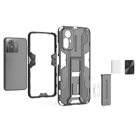 Чoхол до Xiaomi Redmi Note 12S 4G, Military kickstand, чорний